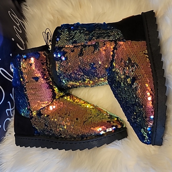 💜💙🩷Mudd Sequin Rainbow Boots💜💙🩷 - Picture 3 of 9